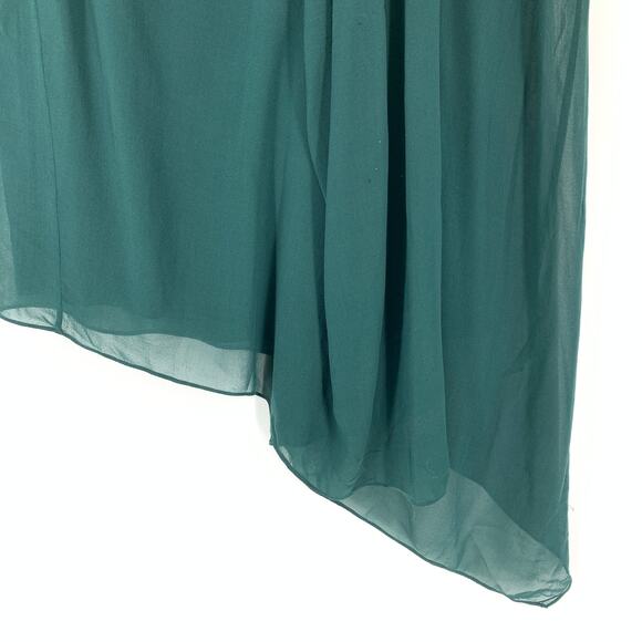 3.1 Phillip Lim Women's 4 Hi Low Chiffon Mini Dress Sleeveless Green High Neck - Picture 4 of 6